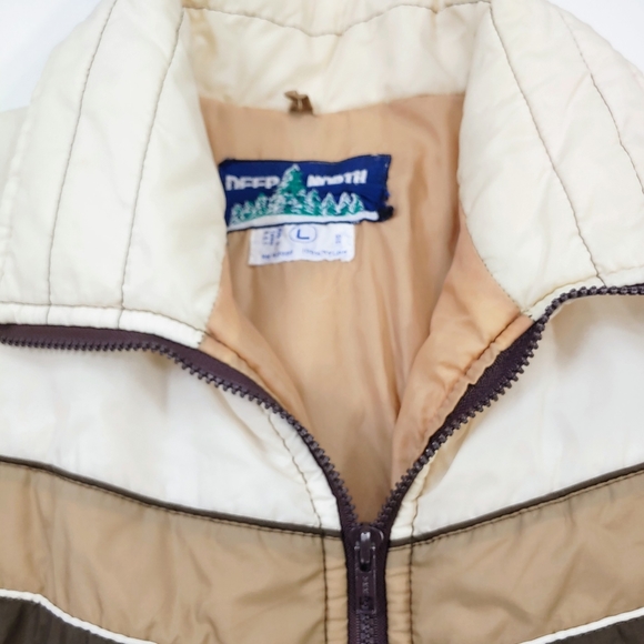Vintage 70's Puffer Ski jacket in Chevron Style Lg - Picture 2 of 5